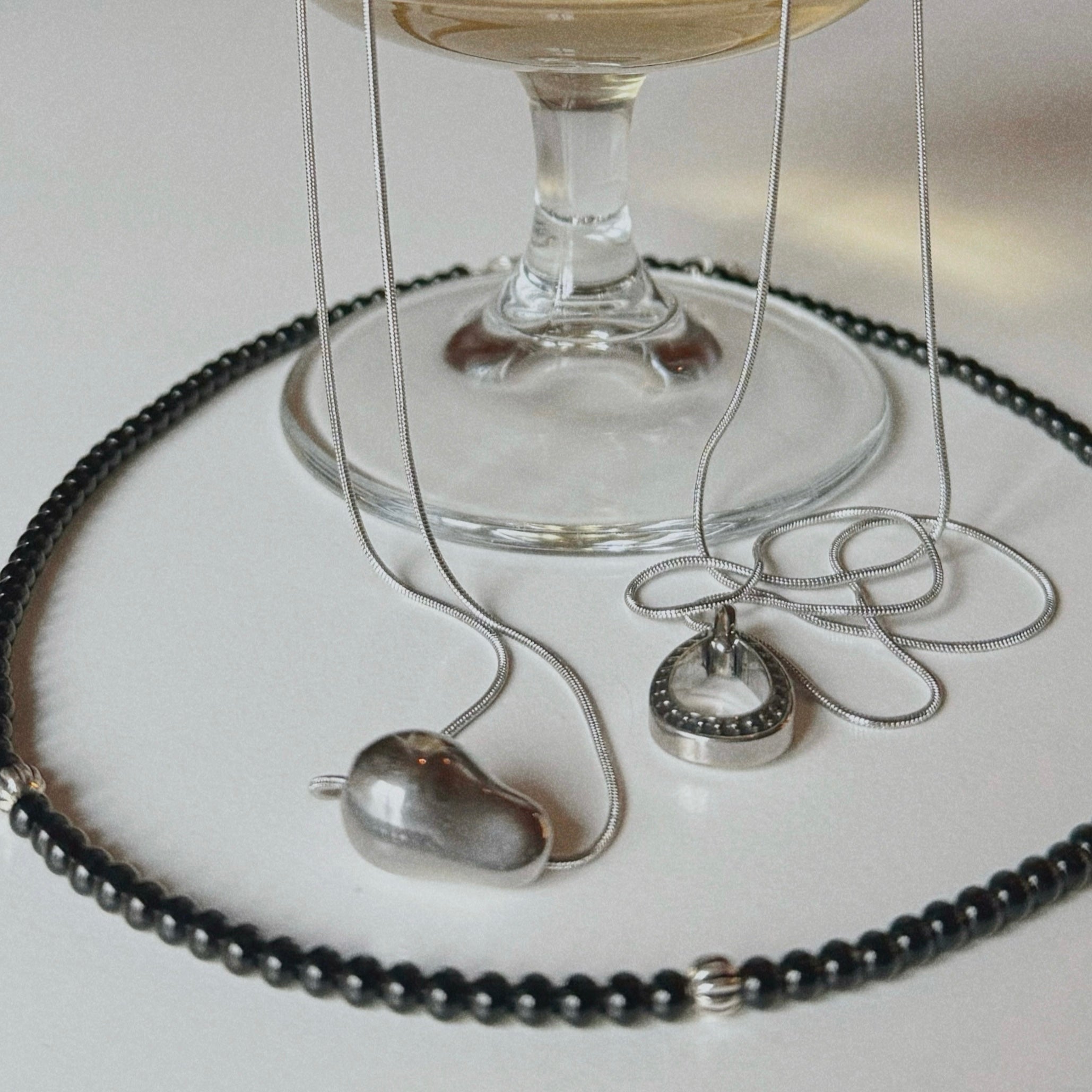 [Handmade] Crescent Silver Necklace
