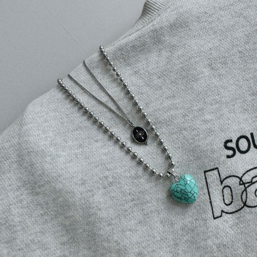[Handmade] Turquoise Heart Necklace