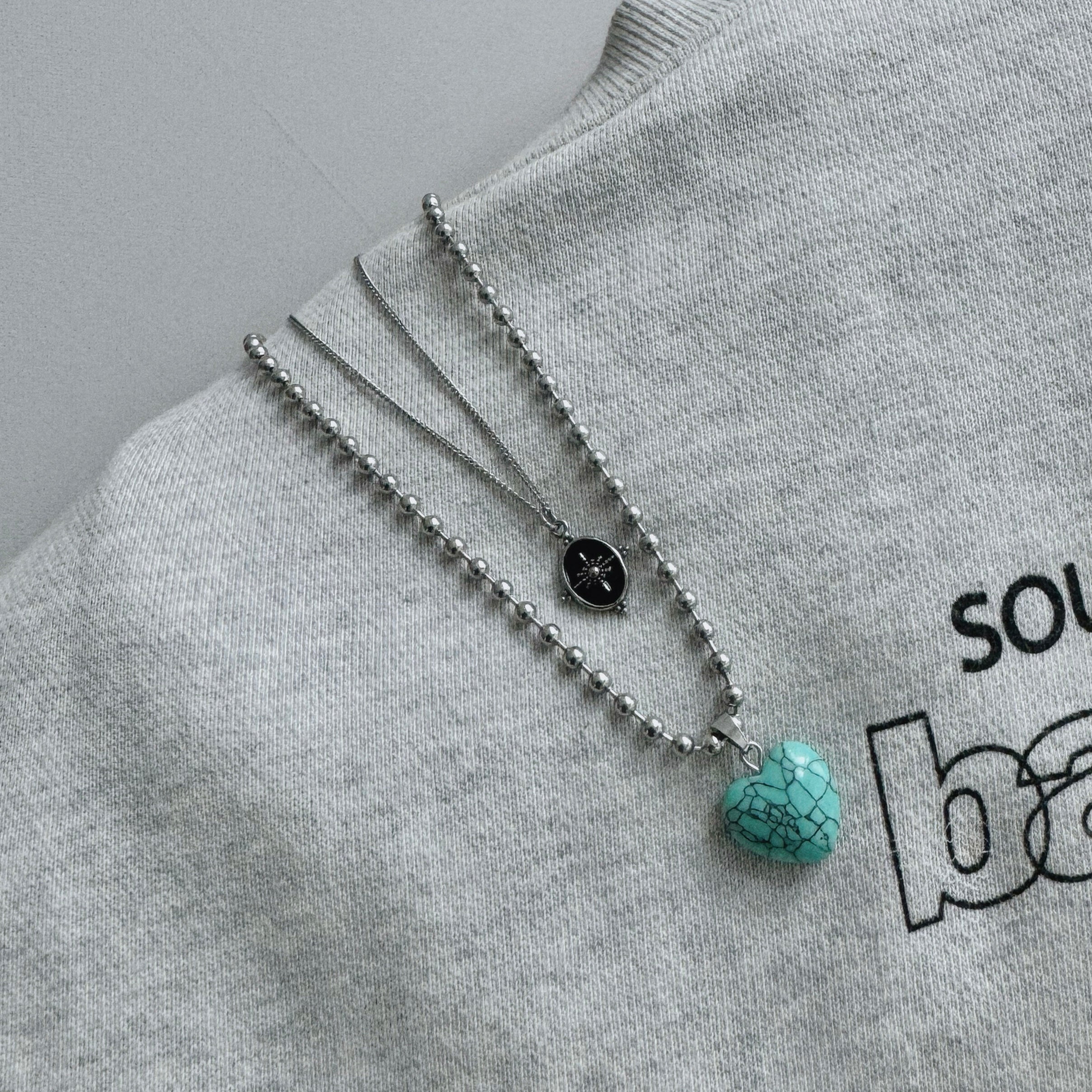 [Handmade] Turquoise Heart Necklace