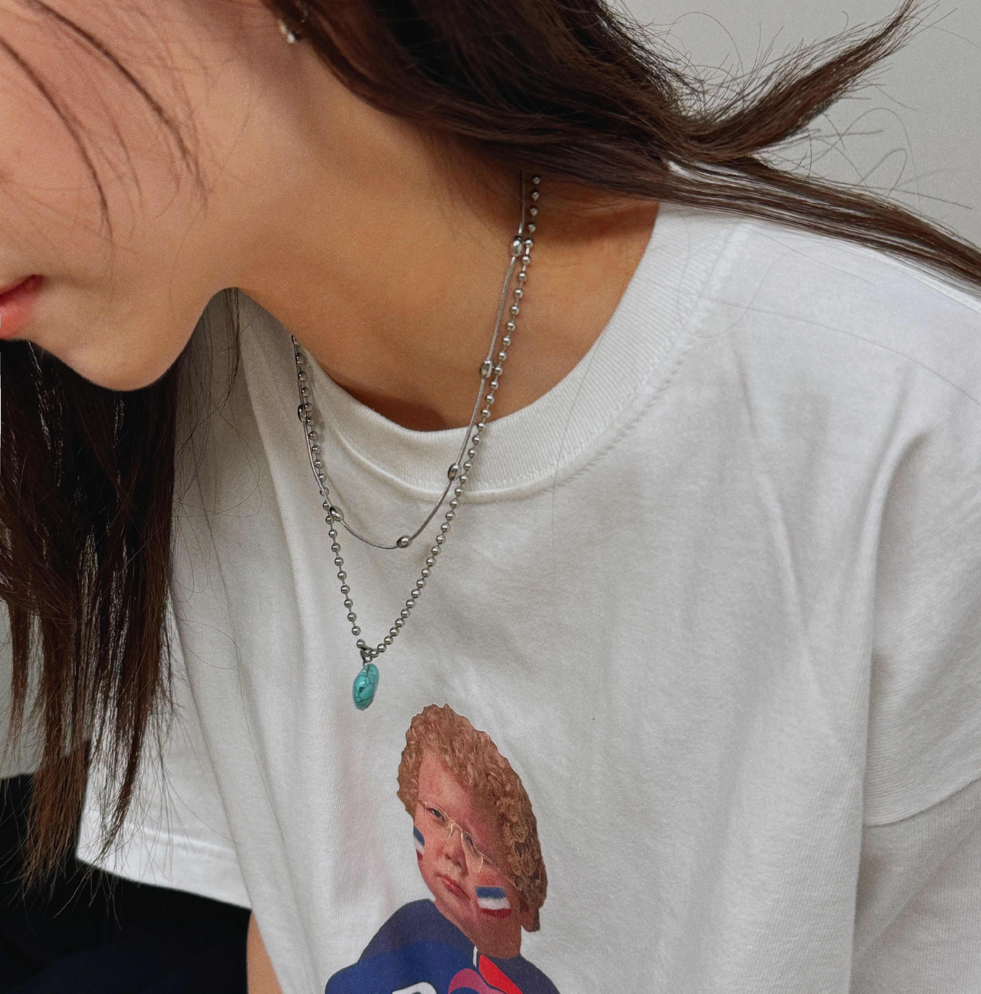 [Handmade] Turquoise Heart Necklace