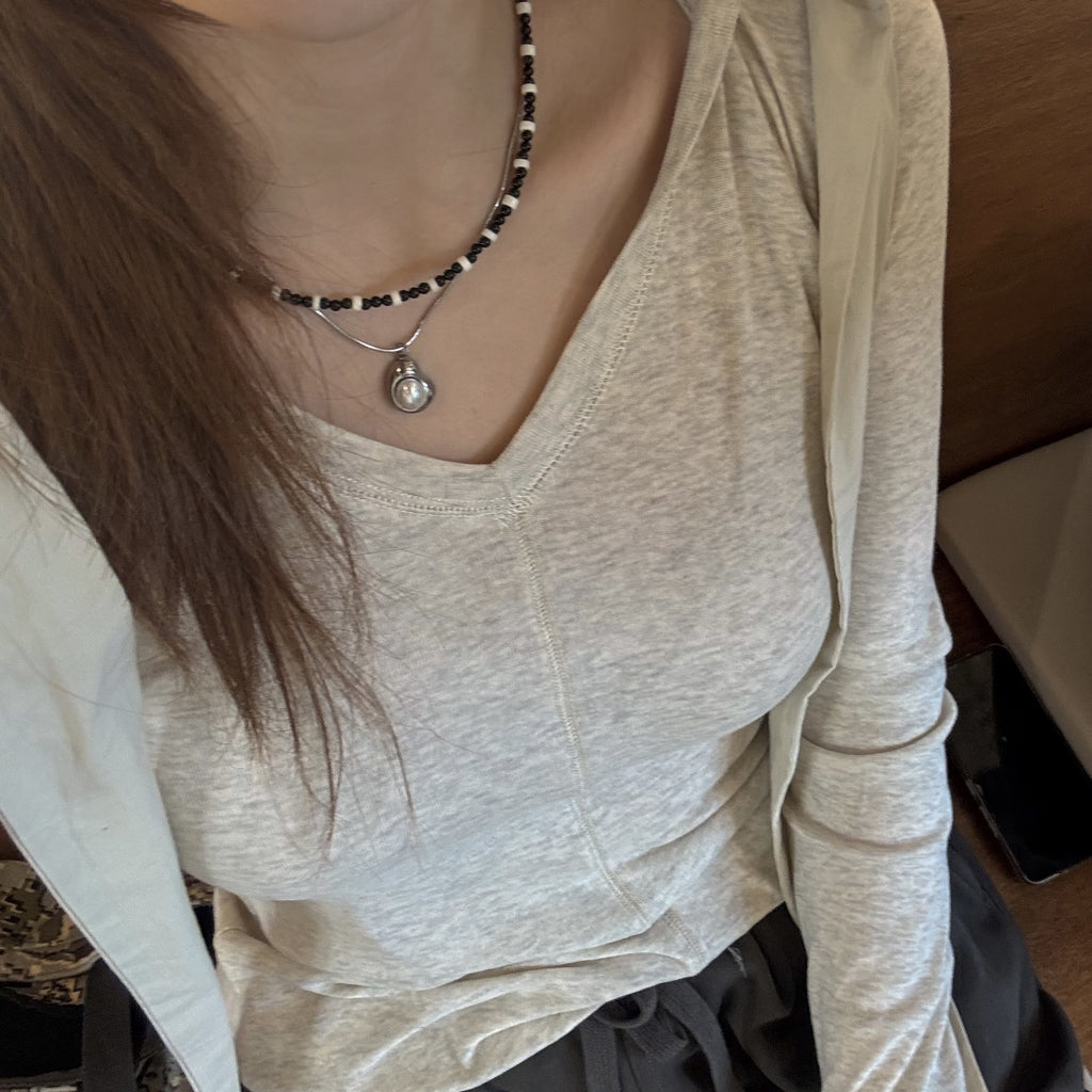 [Handmade] Monochrome Stone Necklace