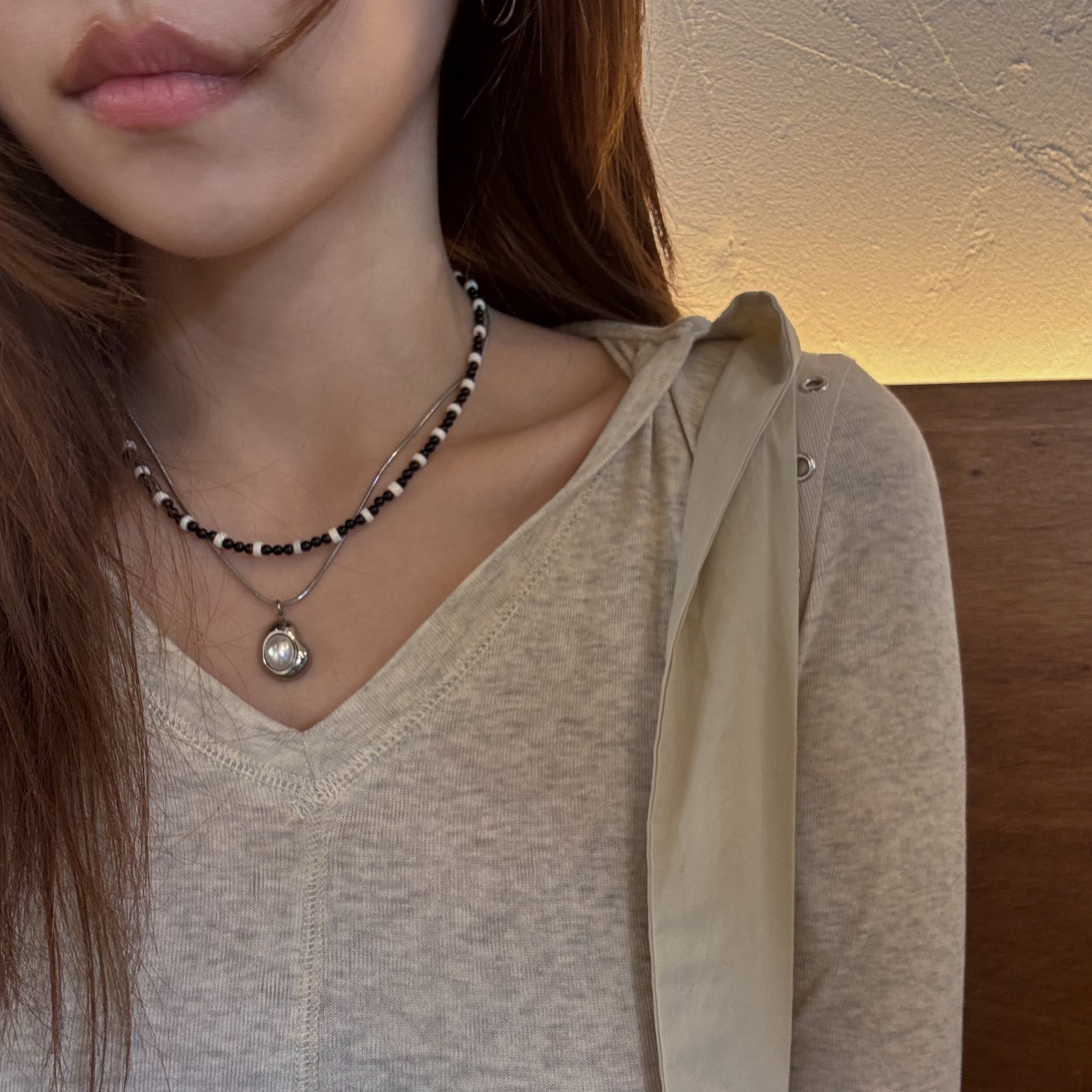 [Handmade] Monochrome Stone Necklace