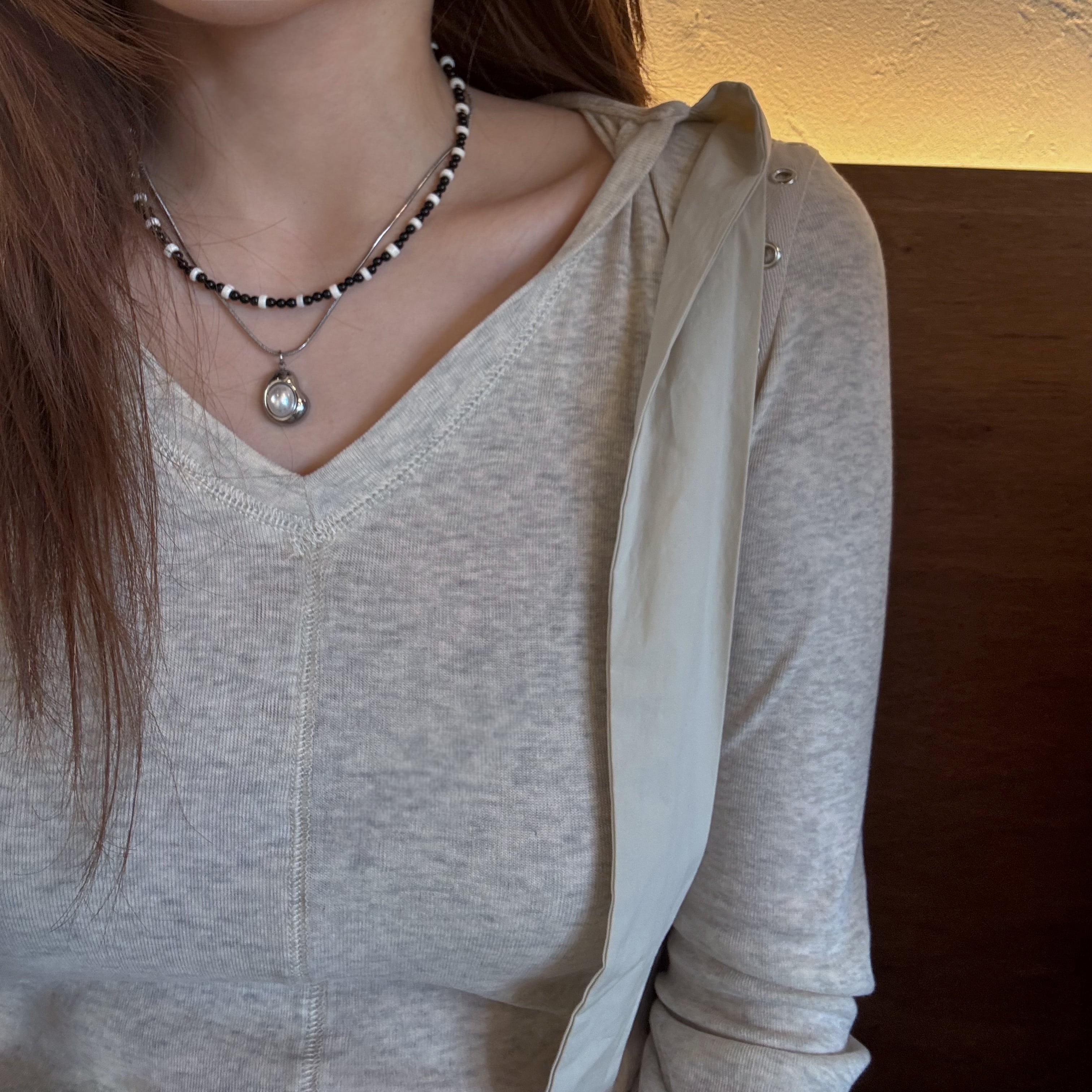 [Handmade] Monochrome Stone Necklace