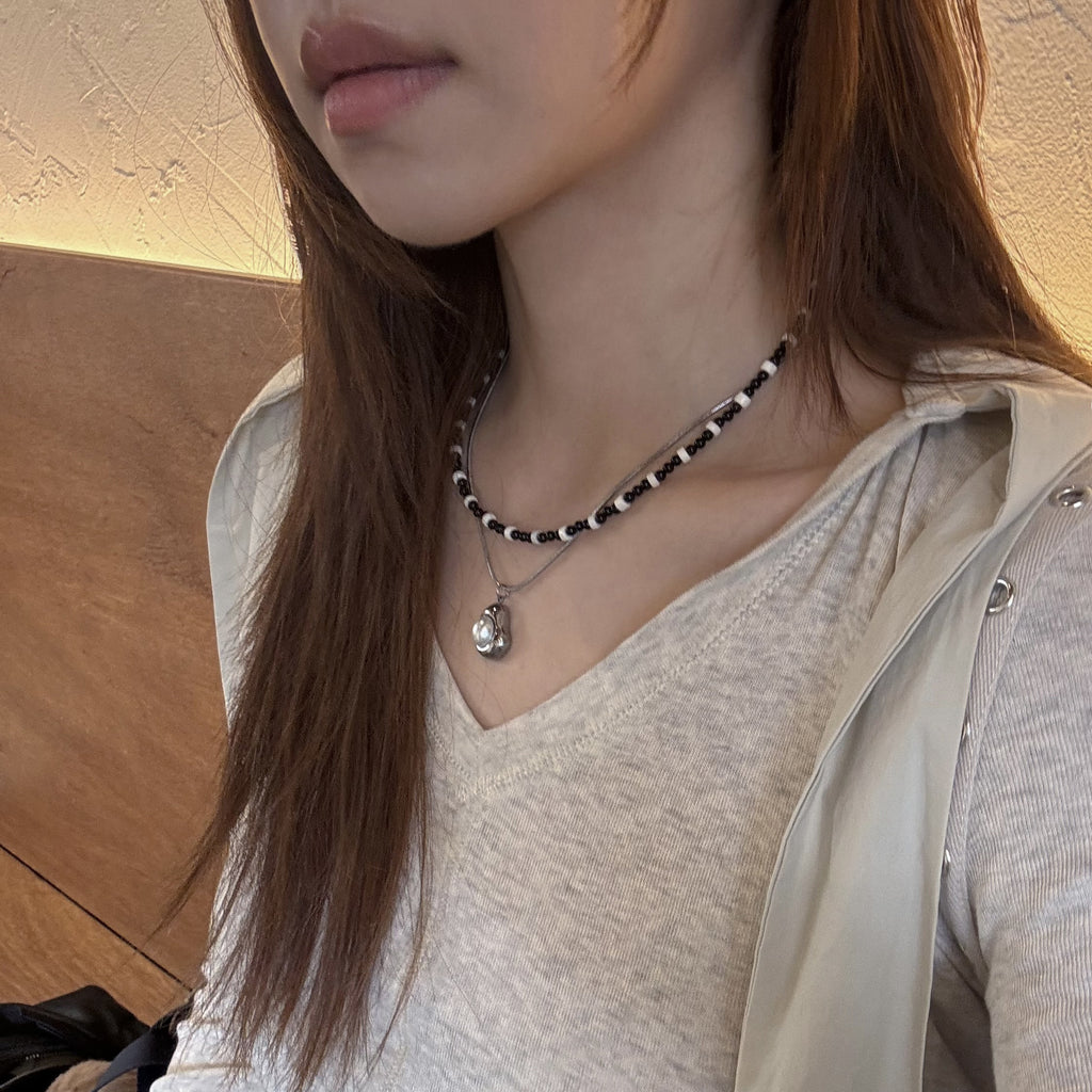 [Handmade] Monochrome Stone Necklace