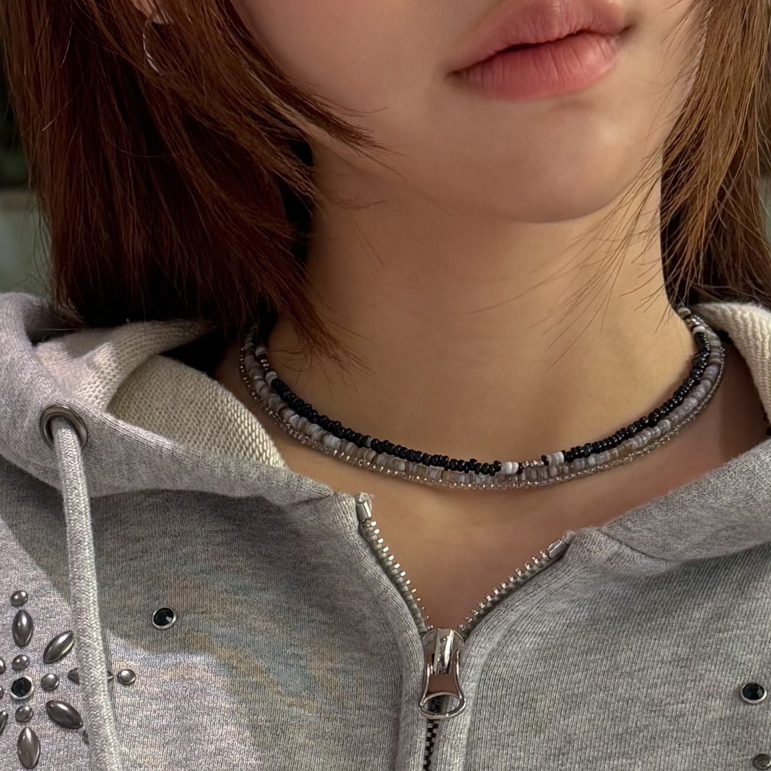 [Handmade] TRI STONE NECKLACE SET