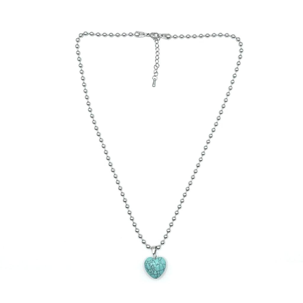 [Handmade] Turquoise Heart Necklace