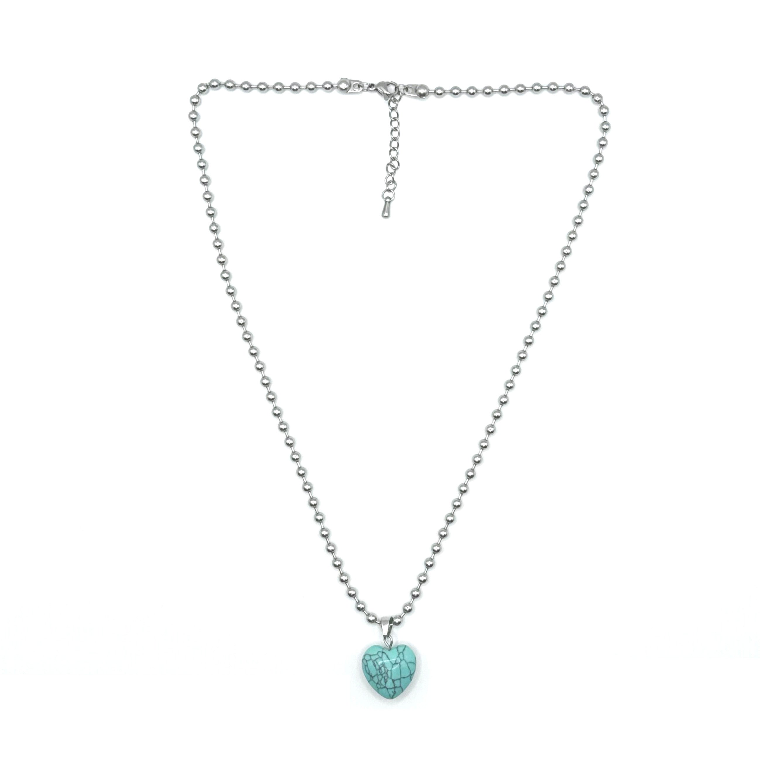 [Handmade] Turquoise Heart Necklace