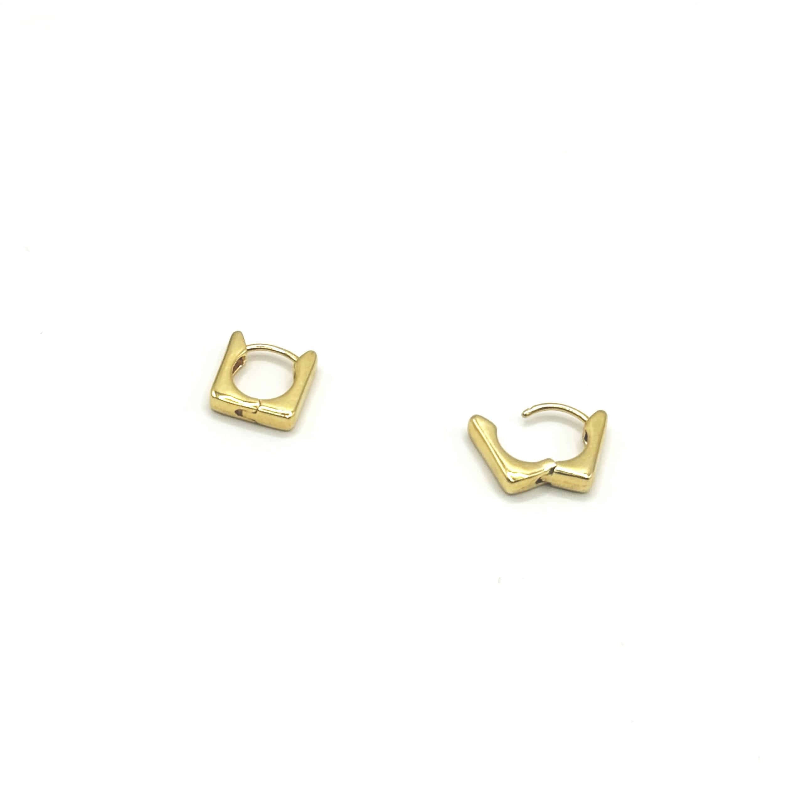 Mini Square Hoops (Gold)