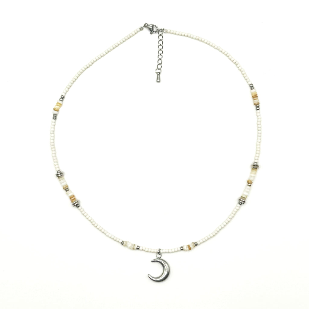 [Handmade] Crescent Stone Necklace