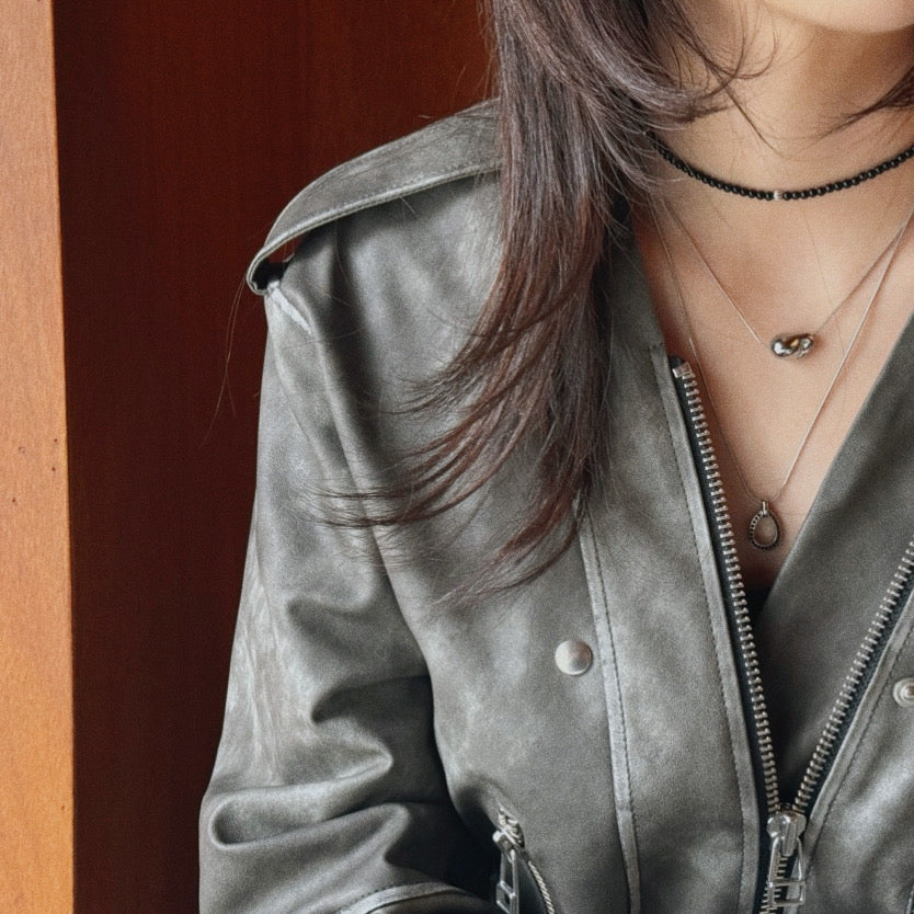 [Handmade] Crescent Silver Necklace