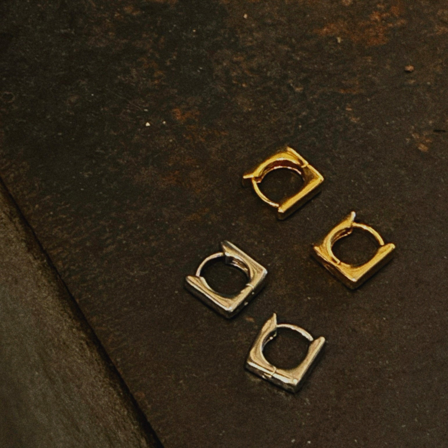 Mini Square Hoops (Gold)
