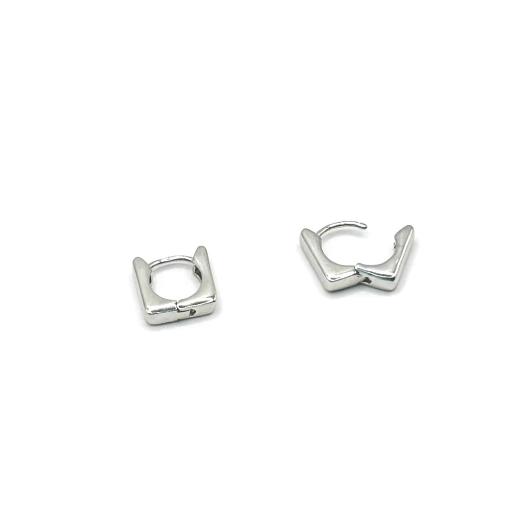 Mini Square Hoops (Silver)