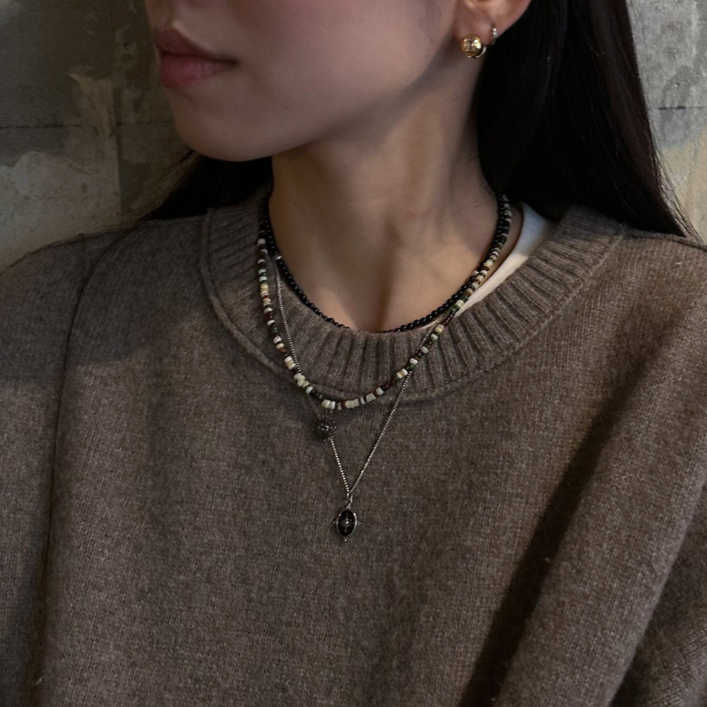 [Handmade] Black onyx necklace